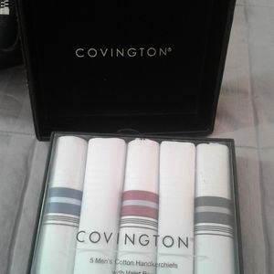 Covington 5 Men'sCotton Handkerchiefs with Valet Box